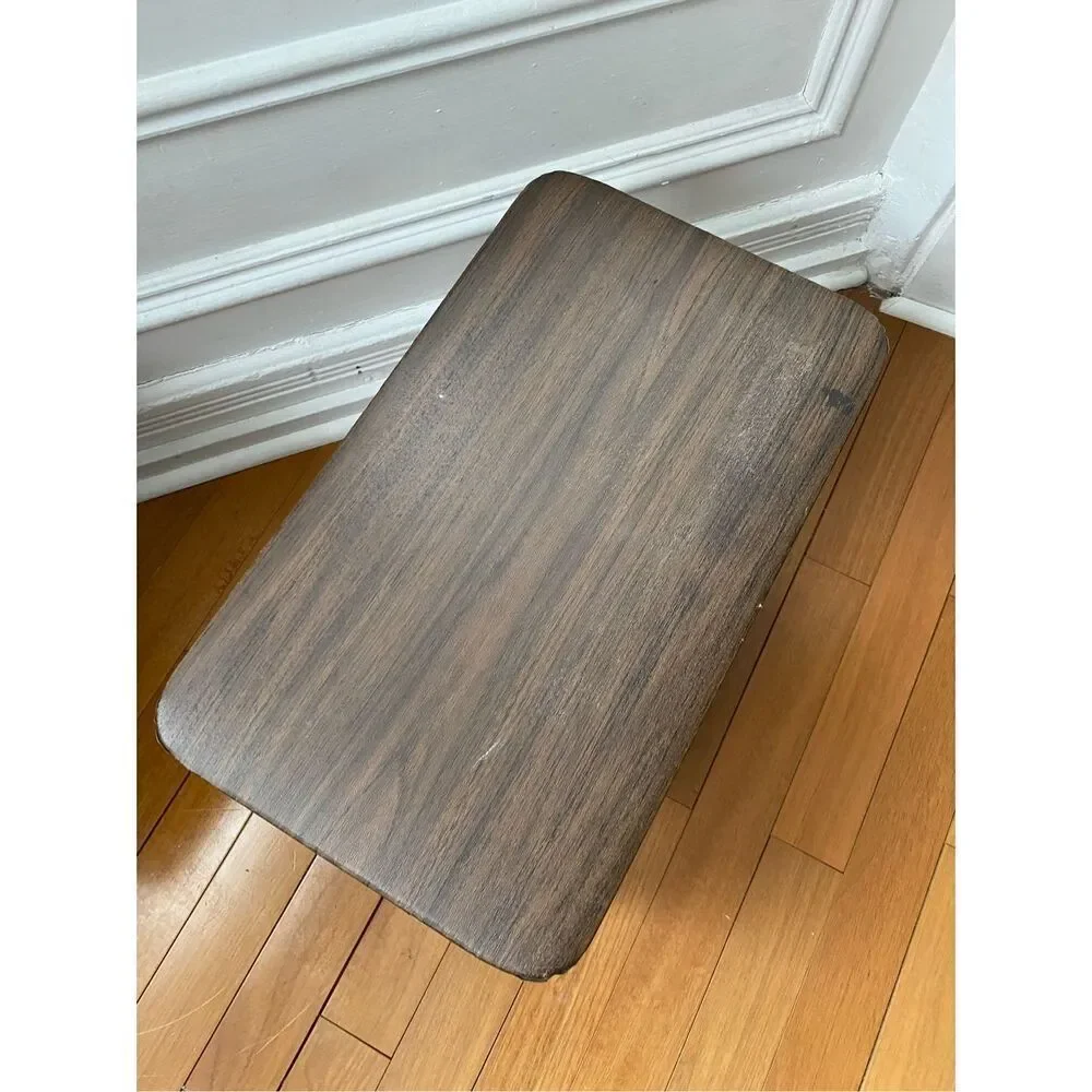 Vintage Burlington Sewing Ottoman Retro 1970s Mid Century Modern Brown Basket We